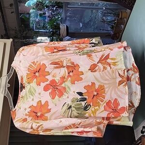 John. Mark floral linen top.